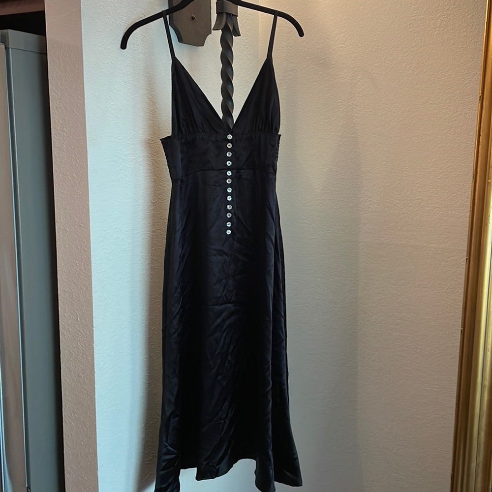 NWOT Reformation Silk black slip dress 6